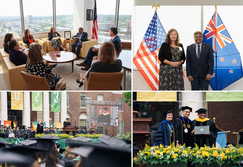 Yönetmen Pach'ın meslektaşlarıyla ve ayrıca bir törenle kolajı