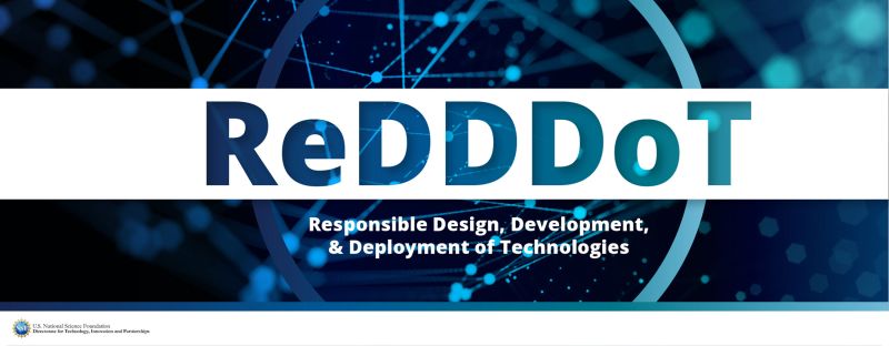 ReDDDoT metinli mavi soyut banner - Teknolojilerin sorumlu tasarımı, geliştirilmesi ve dağıtımı